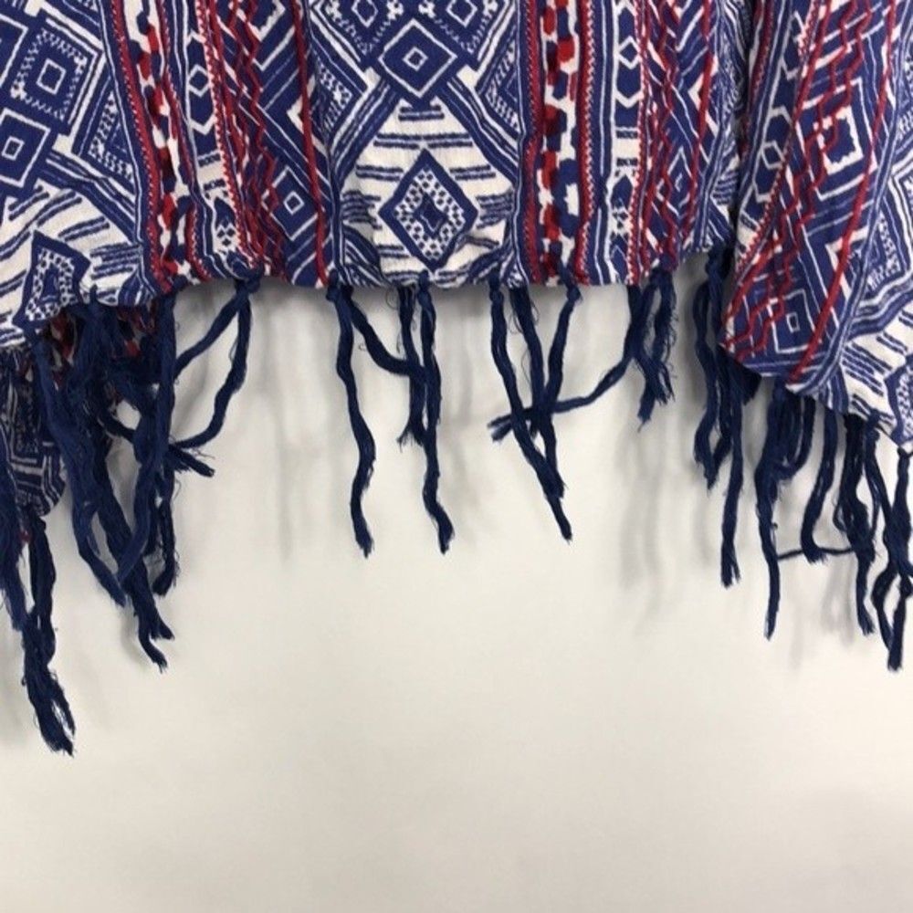 Chic Souls Tribal Pattern Fringe Sleeveless Top 1X RM-C - Picture 3 of 6